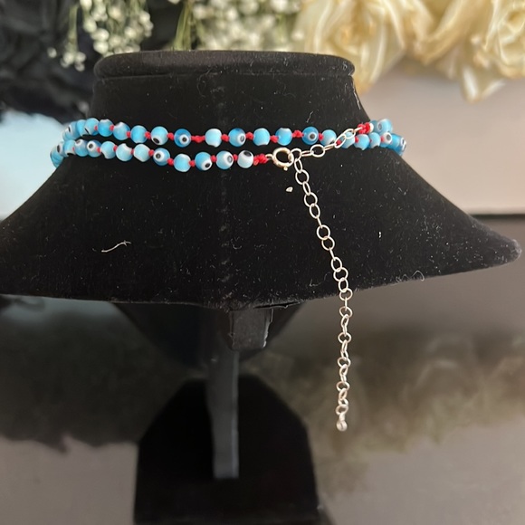 Evil eye beaded necklace multi layered handmade - Picture 3 of 3